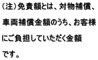 （注）免責額とは、対物補償、  車両補償金額のうち、お客様  にご負担していただく金額  です。